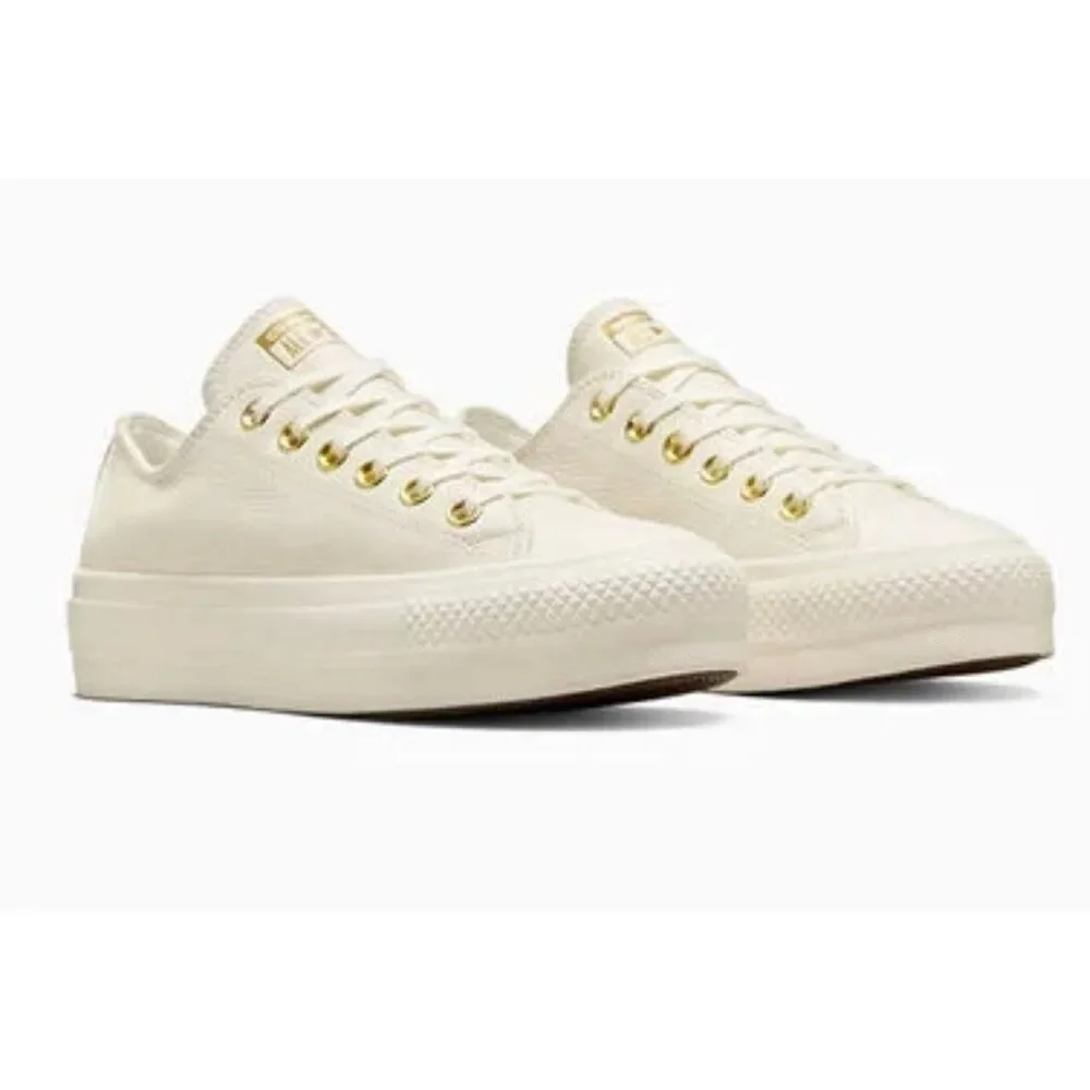 Chuck Taylor All Star Lift platform golden hits leather sneaker 8.5